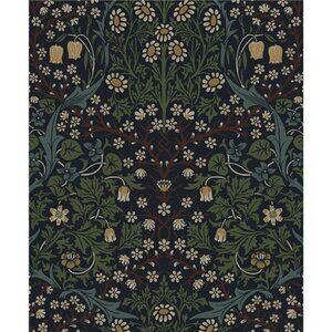 Peel and Stick Wallpaper Victorian Floral Midnight Blue 18ft